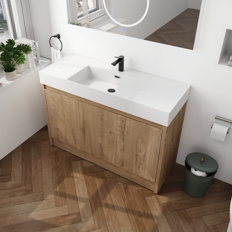 Latitude Run?? Chullora 48" Single Freestanding Bathroom Vanity Set ...